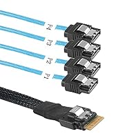 XMSJSIY Slimline SAS 4.0 SFF-8654 4i 38 Pin Host zu SATA 7 Pin X4 Ziel Festplatte Server Datenübertragungskabel Array Laufwerkskabel für Computer - 0.5M/1.64 Fuß