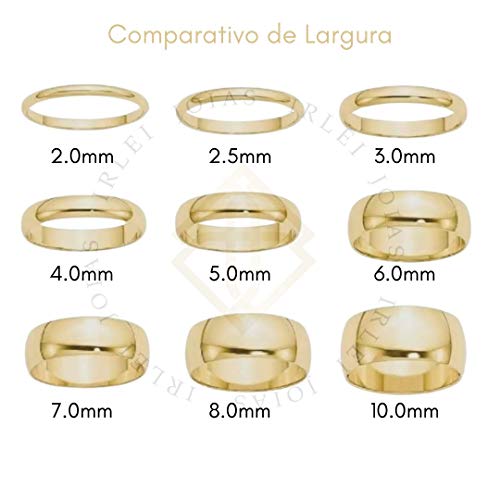 Par De Aliança Em Ouro 18k Peso Médio 7.0 Gramas (o Par)