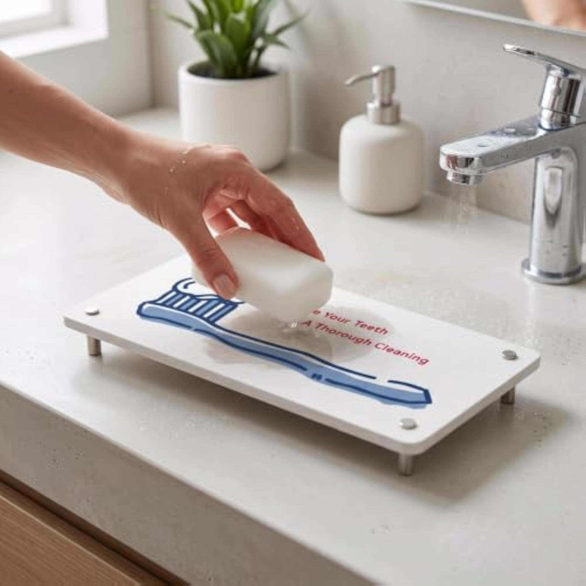 Diatomaceous Earth Bathroom Countertop Absorbent Mat for Sink