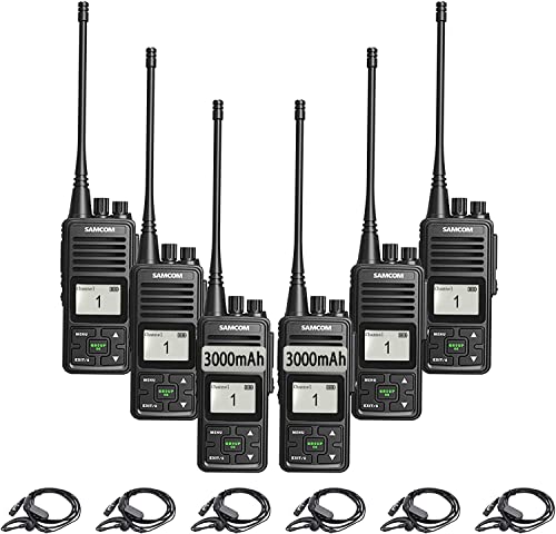 Samcom Two Way Radios Long Range Walkie Talkies For Adults With Headphones,20 Channel Programmable Handheld 2 Way Radio Rechargeable With 3000Mah Battery And Charger（6 Pack） #TOP9