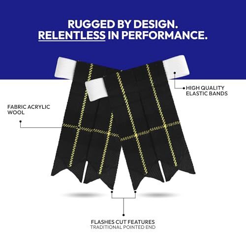 Image of Scottish Tartan Kilt Flashes with Elastic Adjusters
