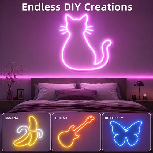 Image of segrass 100ft RGB LED neon Rope Lights LED neon Strip Lights Waterproof Flexible Neon LED Strip Lights,Led Lights for Bedroom(2 Rolls of 50ft)