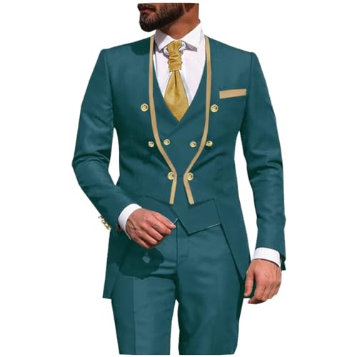 Fashion Men Suit 3 Pieces Formal Jacket Vest Pants Set, Luxury Tuxedos for Wedding Prom Party