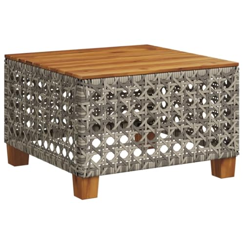 Table de jardin en rotin gris extérieur table basse balcon compacte - 4
