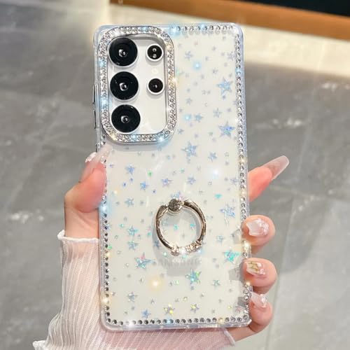 Coque anneau de support pour Galaxy S24 FE anti-chute et strass
