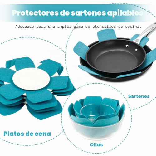 Miniatura 5 de 6 Piezas Protector De Sartenes De Fieltro, 3 Tamaños Diferentes, Protector De Ollas, Protección Contra Arañazos, Protección Apilable Y Antideslizante, Para Sartenes, Ollas Y Cuencos 26 20 15cm