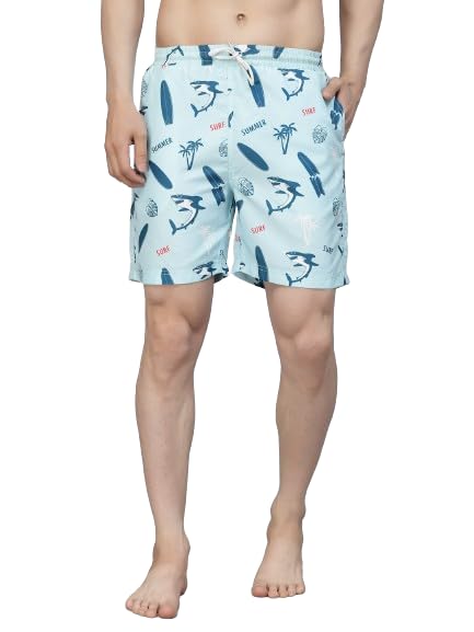 Men Multi Color Marine Printed Polyester Swim Short-image-47