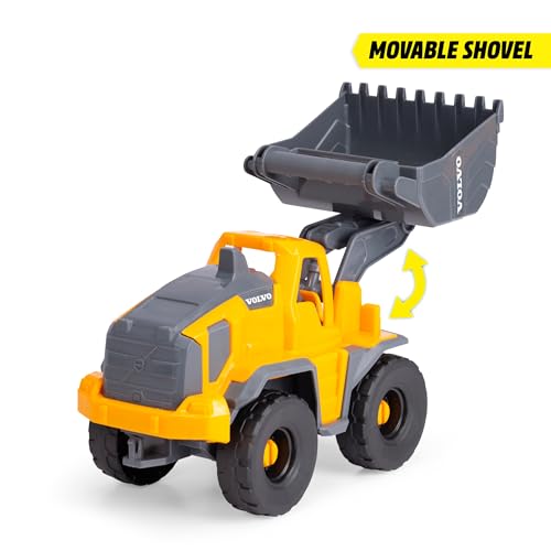 Dickie Toys - Volvo Radlader Tough Loader (26 cm) - Spielzeug-Bagger für Kinder ab 3 Jahre mit Freilauf und beweglicher Schaufel, als Sandspielzeug geeignet