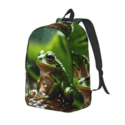 Sac à dos ordinateur et universitaire imprimé grenouille imperméable grand format - 2