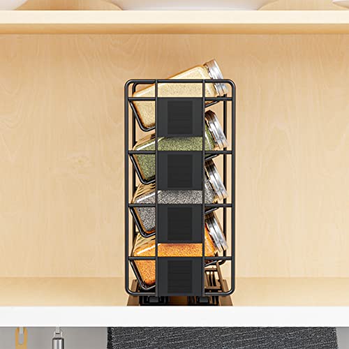 SpaceAid Pull Out Spice Rack Organizer with 20 Jars, Heavy Duty Slide Out Seasoning Organizer for Kitchen Cabinets, with 801 Labels and Chalk Marker, Right Facing (Pack of 2) - Image 5