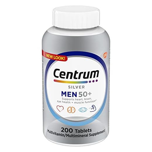 Centrum Silver Men's 50+ Multivitamin with Vitamin D3, B-Vitamins, Zinc for Memory and Cognition - 200 Tablets