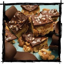 Two Girls Toffery Dark Chocolate with Sea Salt and Walnut Toffee 4 Ounce