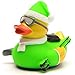 Duckshop Canard de bain pour skieur - Vert toxique I L : 8,5 cm