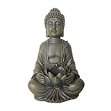 Charme asiatique : statue de Bouddha au lotus - assise en profonde méditation vers l'éveil