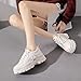 NCNDB Women's Clunky Sport Sneaker Trainers Lace Up Fashion Increased Dorky Bottom Shoes Beige 8 US