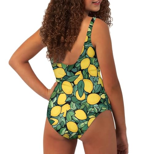 Athletic One Piece Swimsuits for Women Tummy Control Bathing Suits for Teen Girls Swimwear Round Neck Swimwear 5