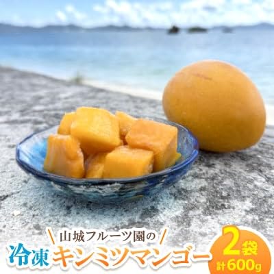 今帰仁産 山城フルーツ園の冷凍キンミツマンゴー 600g(300g×2パック)