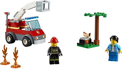 City Fire Barbecue in Fumo con Camion dei Pompieri, Minifigura del Vigile del Fuoco, Hot Dog e Accessori per la Griglia, Set da Costruzione Ispirati ai Pompieri, 60212 - Lego - Immagine 2