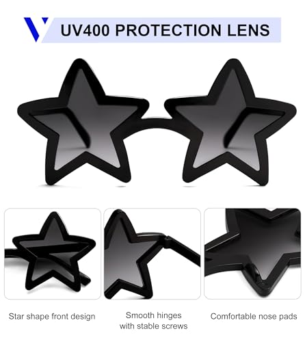 Image of VANLINKER Colorful Star Shape Sunglasses lovely cute sun glasses Party Glasses VL9839