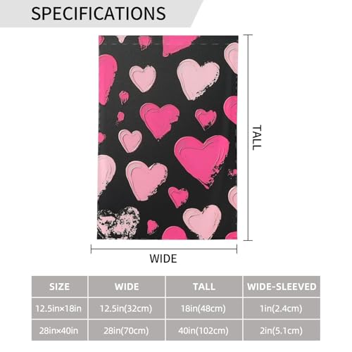 Drapeau de jardin extérieur grand format 71x101 cm décorations Saint-Valentin - 3