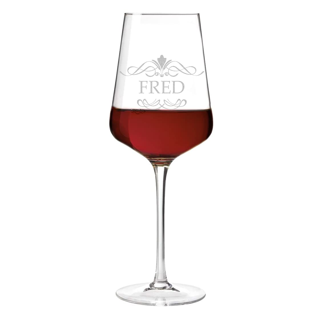 3-tlg Weinset mit personalisierter Wunschgravur - Motiv Ornament - 2x Leonardo Weißweingläser Puccini 560 ml, 1x Holzkiste - nachhaltig - Echtholz - DIY Geschenk - Geburtstag, Weihnachten