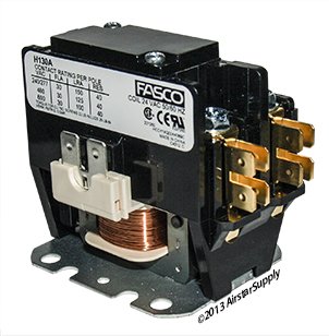 Fasco H130A Replacement for Amana CONT1P030024VS - 30 Amp 1 Pole 24v Coil Contactor