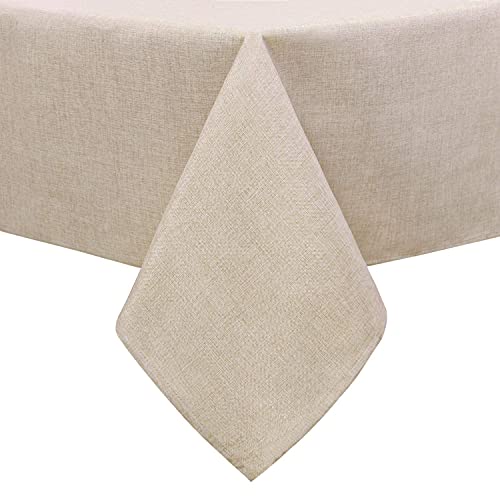 Hiasan Nappe rectangulaire Aspect Lin Lavable et imperméable, Nappe Exterieur Impermeable Jardin, pour Salle à Manger, Jardin, fête, Pique Nique,...