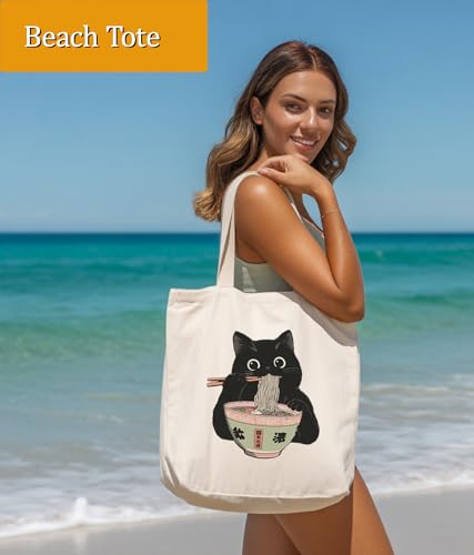 Image of Cat Gifts Tote Bag for Women Girls, Cat Lover Gifts Tote Bag for Daughter Besties, Medium Size with Inner Pocket