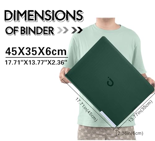 Image of Premium Card Binder 16 Pocket - Fits 1600 Cards,4X4 Ringless Card Album with Sleeves for Trading Cards & Sports Cards(Model C,Blackish Green)
