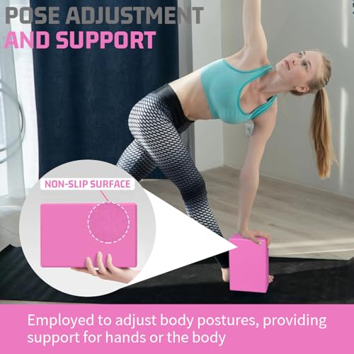 Yoga Blocks 2 Pack, 3"x6"x9" EVA Foam Yoga Block Supportive, Non-Slip Exercise Blocks, Yoga Accessories for Pilates, Meditation, Balance, Stretching and Deep Poses - Image 5
