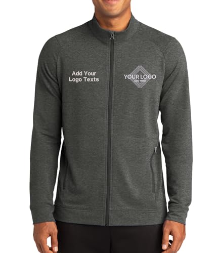 INK STITCH Men St560 Custom Embroidery Add Logo Texts Sport-Wick ® Flex Fleece Full-Zip Jackets