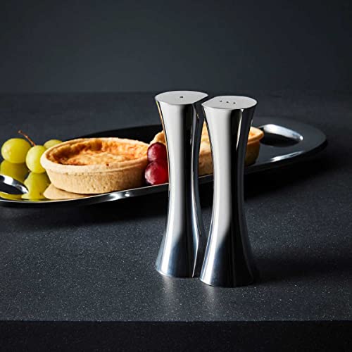 Nambe Kissing Salt & Pepper Shakers | 2-Piece Set | Kitchen Tool | Salt Sugar Spice Pepper Seasoning Bottle For Table, Rv, Camp, Bbq | 1.5-Ounce | Made Of Metal Alloy | Designed By Karim Rashid #TOP6