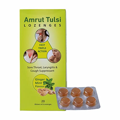 Image of Lozenges Ginger Mint Flavour | Herbal Throat Soother for Cough, Cold & Sore Throat | Pack of 12 (12 Strips)