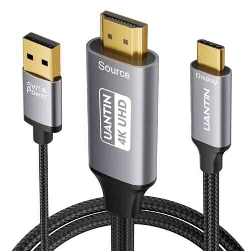UANTIN Cable HDMI a USB-C 4K @60Hz 3FT HDMI (fuente) a tipo C (pantalla), adaptador unidireccional para gafas XR/AR, MacBook Pro, PS5, superficie, monitor portátil