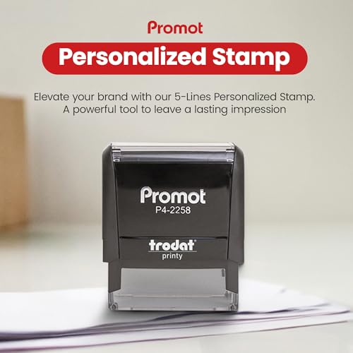 Promot Self Inking Personalized Stamp - Up to 5 Lines of Personalized Text, Custom Address Stamp, Office Stamps, Customizable Rubber Stamp, Name Stamp for Business Easy to Change Ink Cartridge-Medium - Image 3