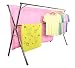 exilot Heavy Duty Stainless Steel Laundry Drying Rack for Indoor Outdoor,Foldable Easy Storage Clothes Drying Rack, Free of Installation Adjustable Garment Rack.