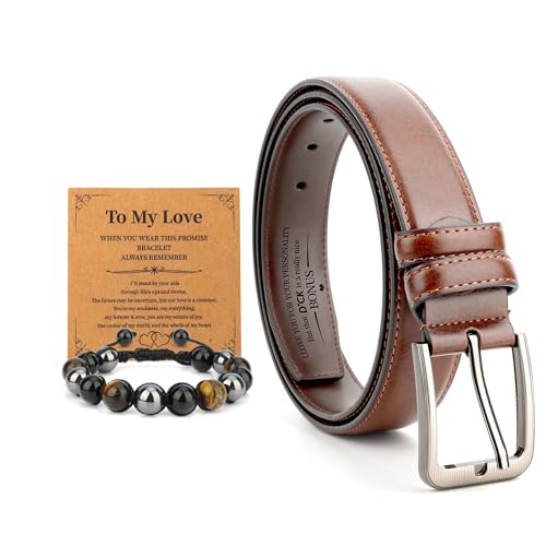 Gifts for Dad Mens Casual Leather Belt Husband Leather Belt for Men Personalized