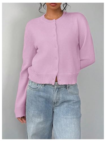 Image of SOLY HUX Women's Button Down Cropped Lightweight Cardigan Sweater Cute Fall Fashion 2026