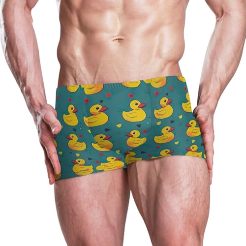 Little Yellow Duck Cute Animal Mens Swim Trunk Swimwear Bathing Suit Swim Brief Square Leg Board Short S B04033692