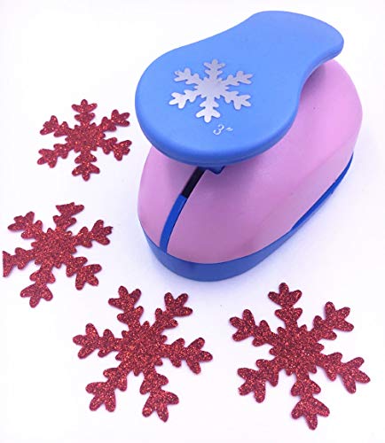 TECH-P 3 Inch Christmas Snow Pattern Paper Craft Punch Snowflake, Eva Punches