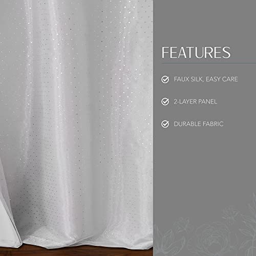 Elrene Home Fashions Aurora Kids’ Sheer Blackout Layered Curtain Panel, (Pearl Gray), (52X108), W 52" x L 108" (1 Panels) - Image 3