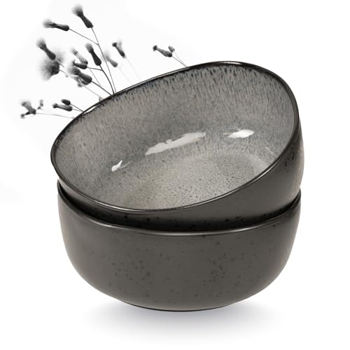 Moritz & Moritz ORGANIC Servierschalen Set Grau - 2x Große Schalen...