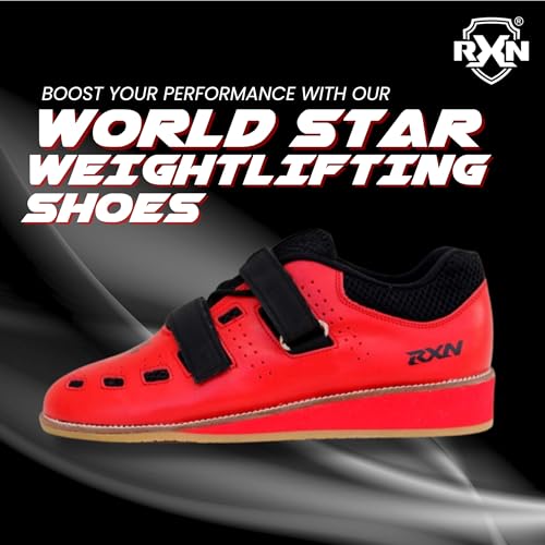 Image of RXN World Star Weightlifting Shoes for Men | Natural Leather with Mesh Lining Upper Eva Out Sole Weightlifting Shoes