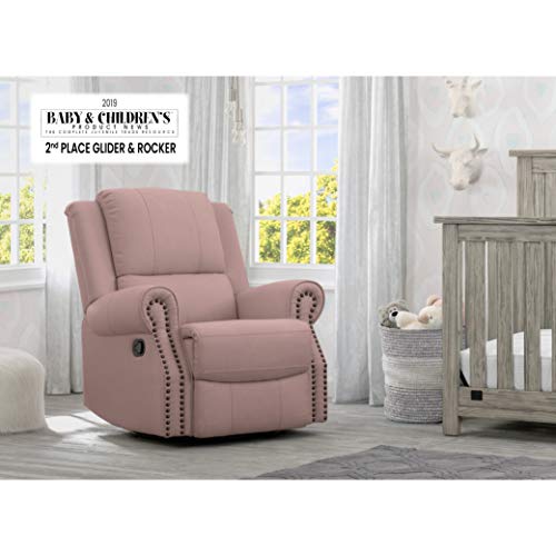 Delta Children Dylan Nursery Recliner Glider Swivel Chair, Blush #TOP1