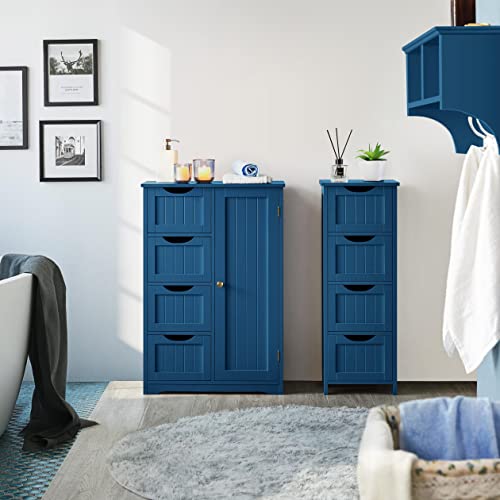 image for Yaheetech Wooden Bathroom Floor Cabinet, Side Storage Organizer Cabine