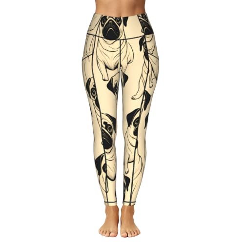 Leggings de yoga carlino con bolsillos para correr y vestir informal 2