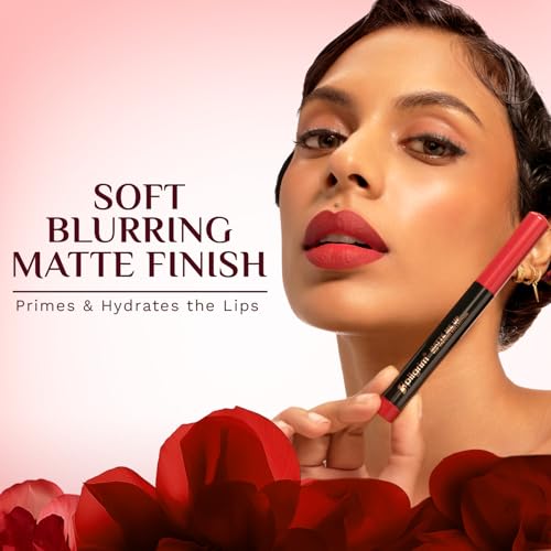 Image of Pilgrim Long Lasting Crayon Lipstick | Intense Matte Finish | Waterproof & Lightweight | Highly Pigmented & Enriched With Ceramides & Mango Seed Oil | Smooth Glide Application | (1.4g) (Pink Fantasy-11)