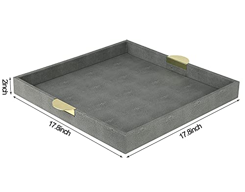 HofferRuffer Dark Grey Shagreen Faux Leather Serving Tray for Elegant Coffee Table (Square, Gold Handle)  
HofferRuffer Dark Grey Shagreen Faux Leather Decorative Serving Tray for Coffee Table and Breakfast (Square, Gold Handle)  
HofferRuffer Dark G