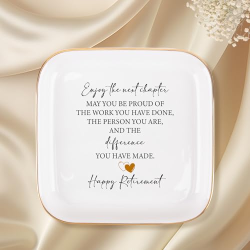 Retirement Gift for Woman Ceramic Jewelry Dish Tray - Farewell Going Away Goodbye Gifts for Coworkers Leaving - Retirement Gift Jewelry Dish for Women Friends Retired Teachers Nurses - Image 4