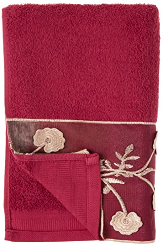 Popular Bath Ombre Rose Design Towel Set 3Pc, Burgundy #TOP1